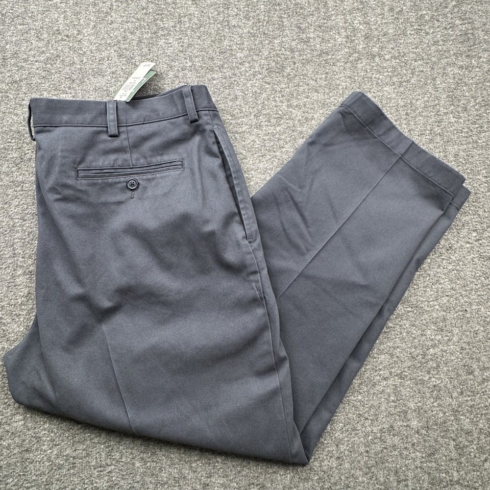 LL Bean Double L Chino Pants‎ Mens Sz 38x28 Navy Classic Fit Trousers 212330